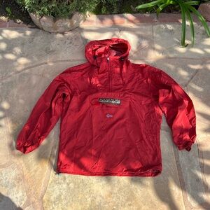 Napapjiri hooded Rainforest windbreaker jacket red packable